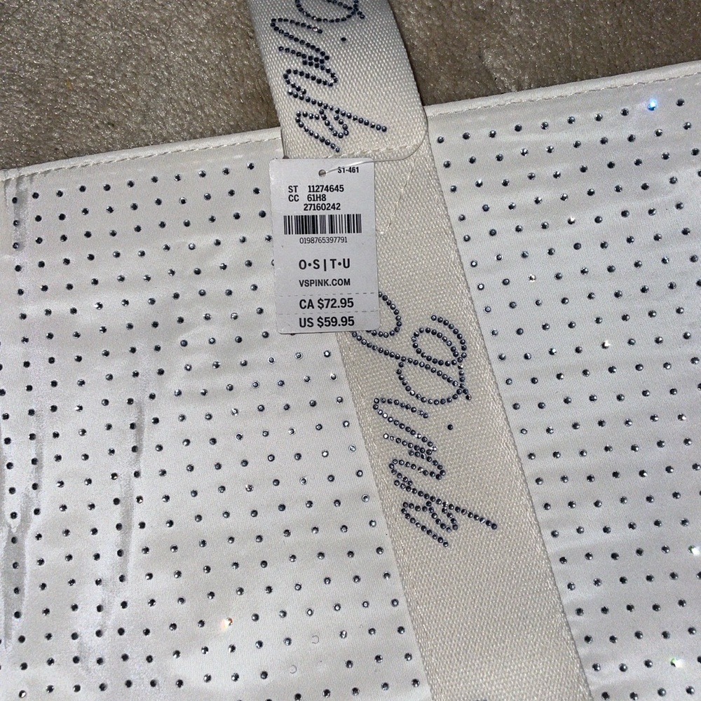 PINK Victoria's Secret Sparkling White Tote - Picture 2 of 3